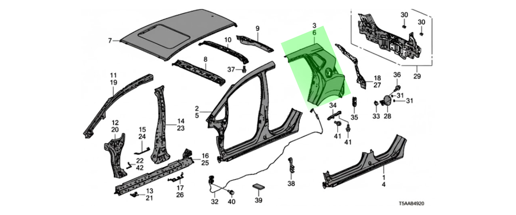 LIENZO COSTADO HONDA FIT 2015 AL 2020 TRAS IZQ ORIGINAL COD. 04646-T5R-X01ZZ