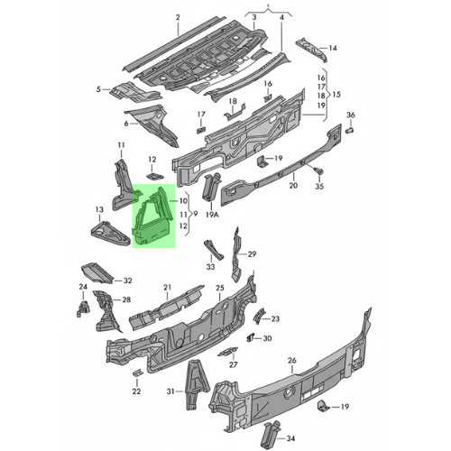 TOLVA CALAVERA VOLKSWAGEN JETTA CLASICO 2008 AL 2015 IZQ ORIGINAL COD. 1JD-813-319