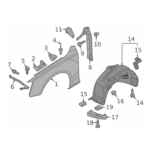 TOLVA SALPICADERA AUDI Q5 2013 AL 2017 DEL DER ORIGINAL COD. 8R0-821-172-K