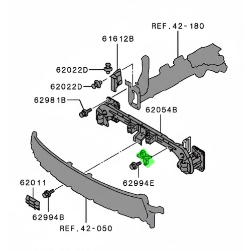 SOPORTE FASCIA (DEFENSA) MITSUBISHI OUTLANDER II 2006 AL 2012 DEL DER ORIGINAL COD. 6400C454
