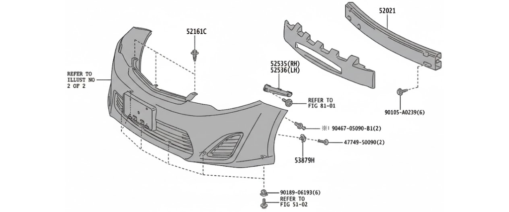 ANTIMPACTO TOYOTA CAMRY 2015 AL 2017 SE/XSE DEL ORIGINAL COD. 52611-06120