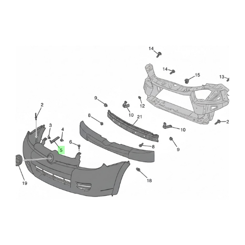GUIA FASCIA (DEFENSA) CHEVROLET CHEVY C2 2004 AL 2008 DEL IZQ ORIGINAL COD. 93441709