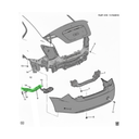 GUIA FASCIA (DEFENSA) CHEVROLET SONIC 2012 AL 2017 4 PTAS TRAS IZQ DESMONTADO ORIGINAL COD. 95936814