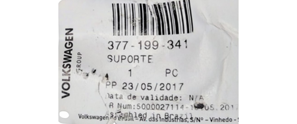 OPORTE DE MOTOR VOLKSWAGEN POINTER 1998 AL 2010/ GOLF 1994 AL 2010 1.8/4L FRONT INF CENT ORIGINAL COD. 377-199-341