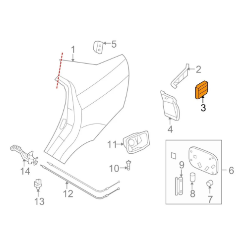 REJILLA VENTILACION CHEVROLET AVEO 2008 AL 2018/ SONIC 2012 AL 2017/ PONTIAC G3 2009 AL 2010 P/CARROCERIA TRAS ORIGINAL GM COD. 95971850
