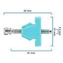 AJUSTADOR FARO CHEVROLET VARIOS 50-22 20 PIEZAS NYLON AZUL 5.3 13/64 52 2 3/64 41 1 39/64 31 MM 1 7/32 7.8 MM 5/16 