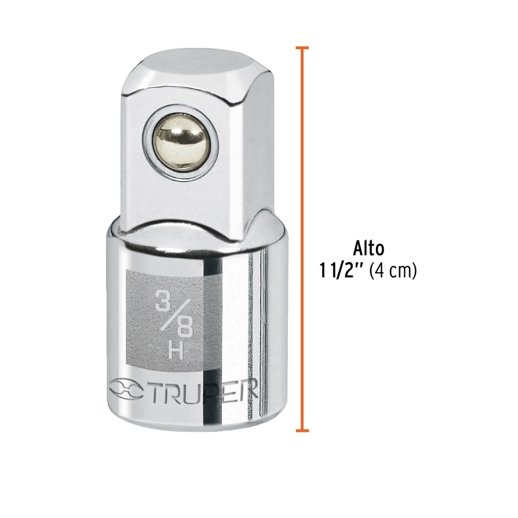 ADAPTADOR P/MATRACA CUADRO 3/8" A CUADRO 1/2" TRUPER COD. 13420