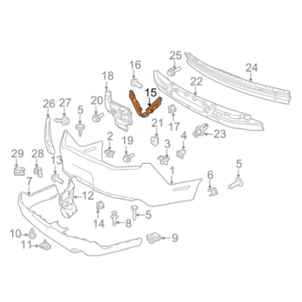 GUIA FASCIA (DEFENSA) FORD MUSTANG 2010 AL 2014 DER COD. AR3Z-17D942-D