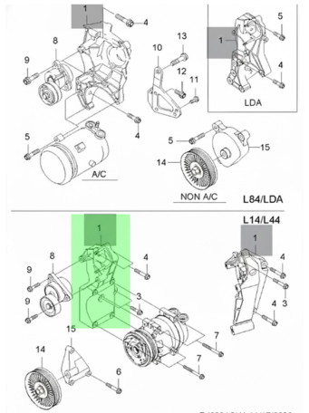 SOPORTE COMPRESOR DE AIRE ACONDICIONADO CHEVROLET AVEO 2004 AL 2011 HATCHBACK/SEDAN 1.5L STD ORIGINAL COD. 96352822