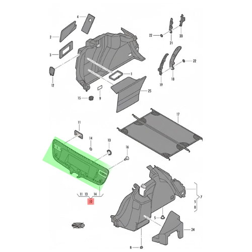 TAPA (MALETERO) VOLKSWAGEN JETTA 2011 AL 2018 NEG INT DESMONTADO ORIGINAL COD. 5C68676059B9