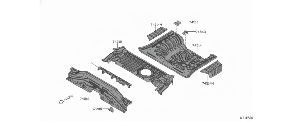 PISO CAJUELA NISSAN VERSA 2012 AL 2019 P/TINA REFACCION TRAS ORIGINAL COD. G4514-3BAMA