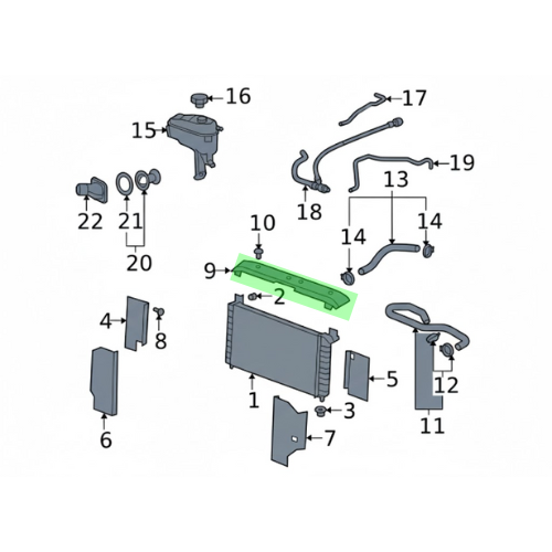 TOLVA RADIADOR DEFLECTOR DE AIRE CHEVROLET SUBURBAN 1500/2500/ TAHOE/ AVALANCH/ GMC YUKON/ YUKON XL 1500/2500/ YUKON DENALI 2007 AL 2014 SUP DEMONTADO ORIGINAL COD. 25976455