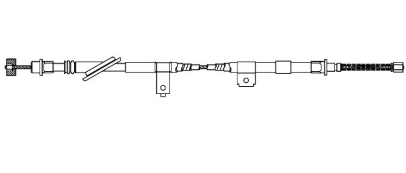 CHICOTE O CABLE DE FRENO DE MANO CAHSA DERECHO LONGITUD 1515MM PARA DODGE ATOS DE 2000