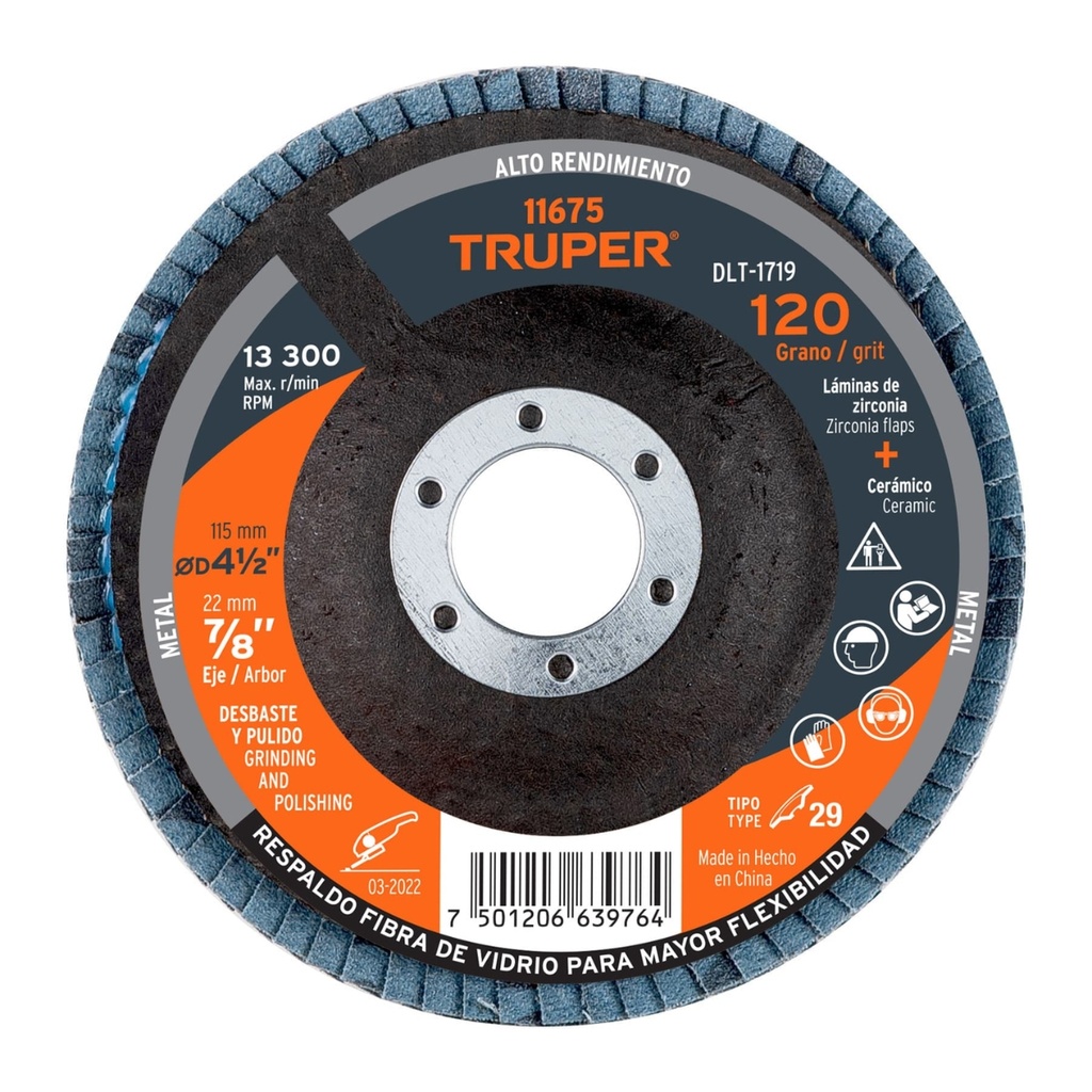 DISCO DE DIAMANTE RIN CONTINUO DIAMETRO 7" TRUPER COD. 21000