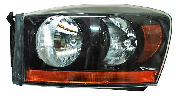 FARO DODGE PICK UP 2006 AL 2008 C/FRANJA AMBAR FONDO NEG IZQ TYC PU