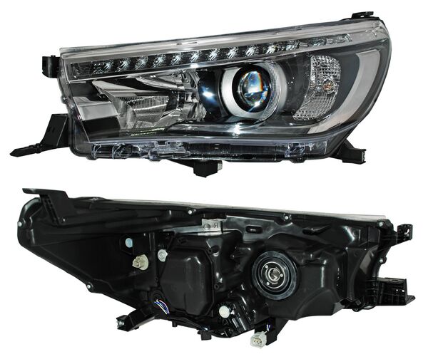 FARO TOYOTA HILUX 2016 AL 2022 C/MOTOR C/LUPA LEDS IZQ TYC