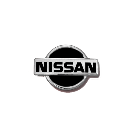 INSIGNIA ORIGINAL NISSAN TSURU III DE 1992 AL 1999 6.5 X 9 CM LOGO CROM FONDO NEG PARRILLA ( 11EMN)