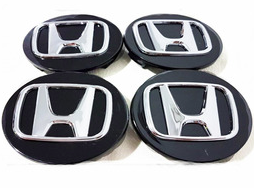 TAPON RIN CENTRO HONDA CIVIC 69MM NEG/CROM JGO 4 PZAS N2