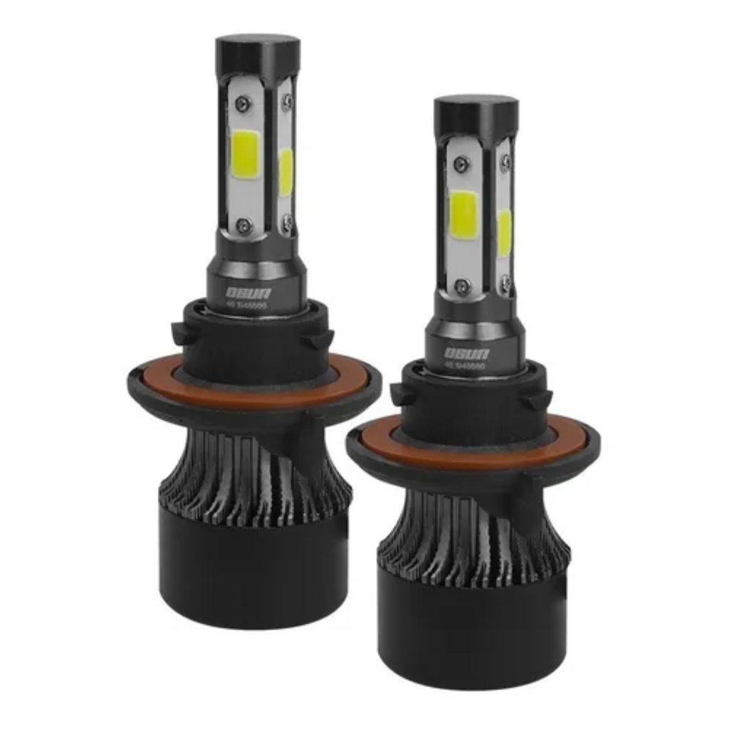 BULBO (FOCO) LED H4 4 CARAS LUZ ALTA/BAJA 35W/55W 8000 LUMENES 9-32 V 2 PZAS OSUN C/VENTILADOR C/EMP MOJ