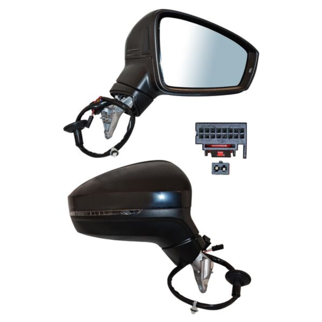 ESPEJO VOLKSWAGEN TIGUAN 2020 AL 2022 ELECT P/PINT CON DIRECC C/DESEMP C/SENSOR PUNTO C/MEM C/LUZ INF CIEGO 15 PINES DER