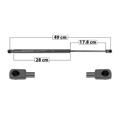 AMORTIGUADOR 5TA PUERTA HYUNDAI IX35 15-16 49 28 17.8 ENTRADA TIPO 9 ENTRADA 2 TIPO 9 530 119.15 54.05 590 132.64 60.16 SPART 7728 TUR DER/ IZQ