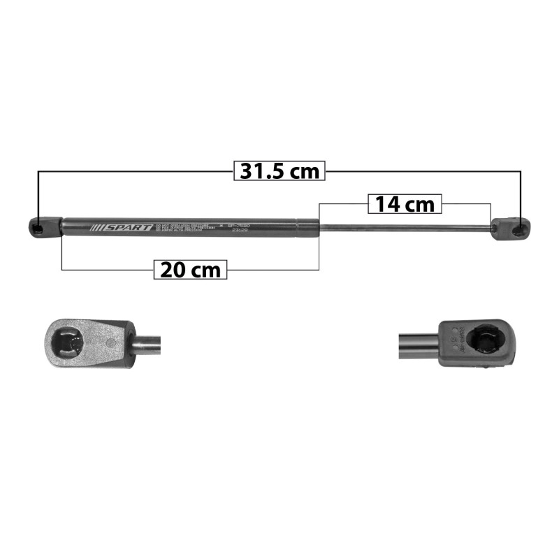 [51144MAN] AMORTIGUADOR COFRE JEEP CHEROKEE 19-22 38.5 20 14 250 56.2 25.49 190 42.71 19.37 SPART 7580 TUR DER/ IZQ