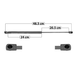 AMORTIGUADOR 5TA PUERTA KIA FORTE 14-18 48.5 24 20.5 SPART TUR DER/ IZQTRASERA