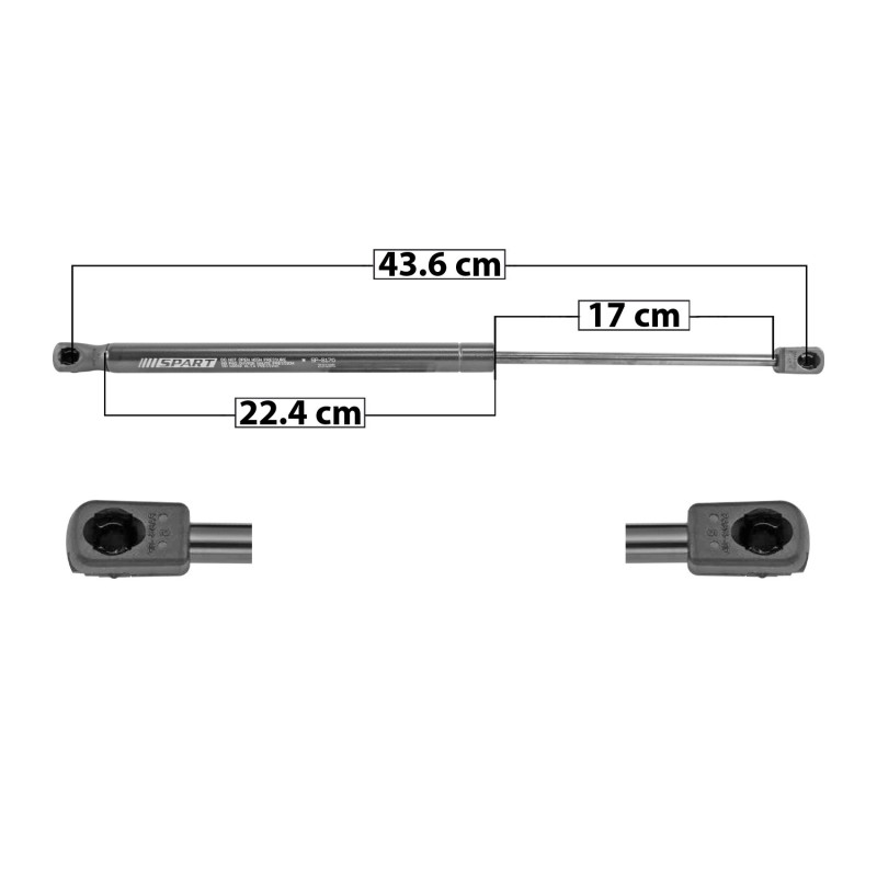 [51024MAN] AMORTIGUADOR COFRE RENAULT KANGOO 19-22 43.7 22.3 17 ENTRADA TIPO 9 ENTRADA 2 TIPO 9 460 103.41 46.91 400 89.92 40.79 SPART 8170 TUR DER/ IZQ
