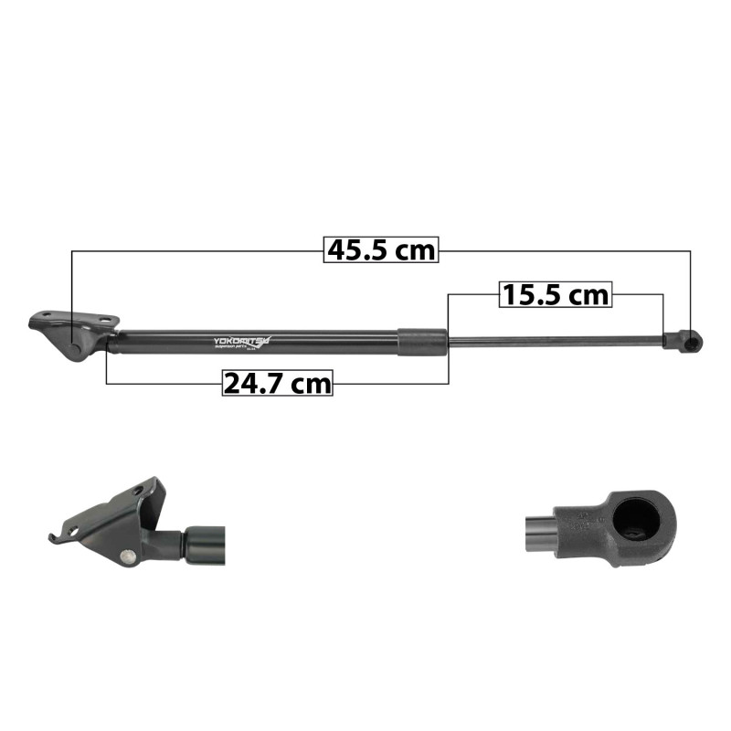 AMORTIGUADOR 5TA PUERTA TOYOTA AVANZA 12-21 45.5 24.7 15.5 139.38 63.22 152.87 69.34 YOKOMITSU 68960-B0010 CHIN IZQTRASERA 5TA PUERTA