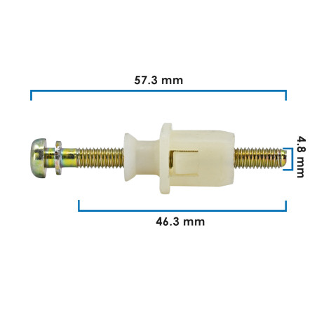 AJUSTADOR UNIDAD TOYOTA PU 1950 AL 2022 HOYO 4.8 MM LARGO 57.3MM TALLO 46.3MM NYLON 1PZAS