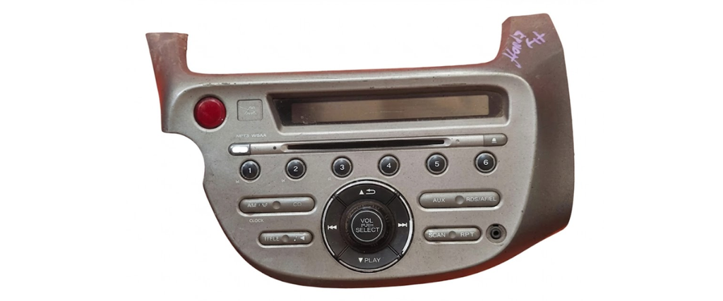 ESTEREO HONDA FIT 2009 AL 2014 C/BOTON P/RADIO AM/FM P/CD C/ENTRAD AUX DESMONTADO ORIGINAL COD. MF628EB