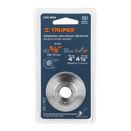 [7501206653029] ADAPTADOR P/DISCOS DE 4 / 4-1/2" TRUPER COD. 10544 ADC-MINI(159885)