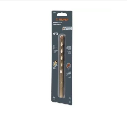 [7506240610885] BROCA PARA CONCRETO 3/16 X 4" EN BLISTER TRUPER COD. 12752 BCT-3/16X4-B(132846)