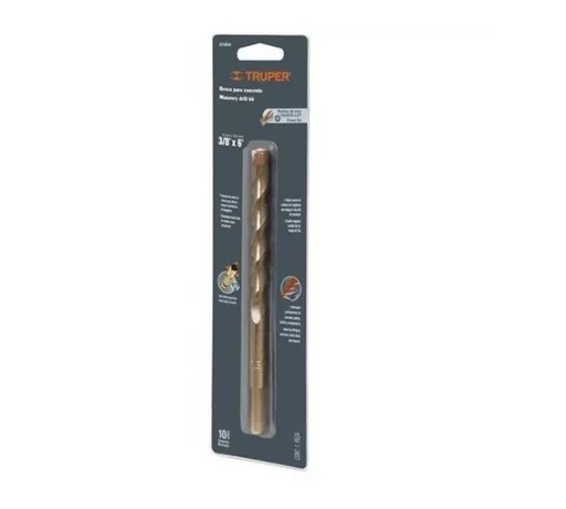 [7506240610953] BROCA PARA CONCRETO 3/8 X 6" EN BLISTER TRUPER COD. 12759 BCT-3/8X6-B(132859)