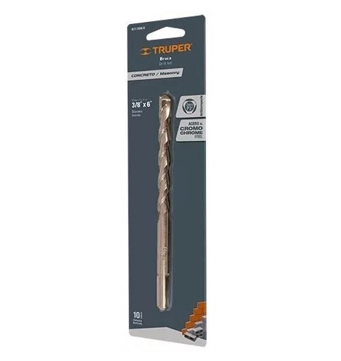 [TRBROCO5/16X4BL] BROCA PARA CONCRETO 5/16 X 4" EN BLISTER TRUPER COD. 12756 BCT-5/16X4-B (132855)