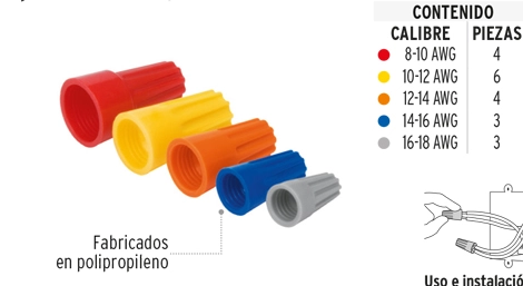 [VOCAPCASU] CAPUCHONES P/ CABLE CALIBRES SURTIDOS VOLTECK COD. 47330 (159321)