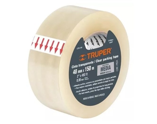 [7501206641729] CINTA TRANSPARENTE USO GRAL 48mm x 150m TRUPER 1 PZA COD. 12557 CTR-150