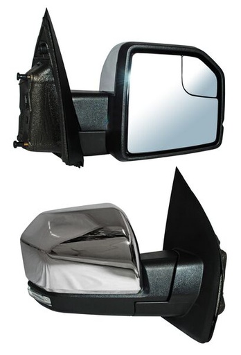[ELFPU15ECR] ESPEJO FORD PU / F150 15-20 ELECT CROM C/LUZ INF LED C/MEM C/DIRECC C/DESEMP C/PUNTO CIEGO AUTOABATIBLE DER TW