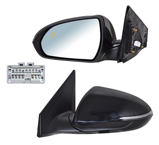 [ELHDEL19EL] ESPEJO HYUNDAI ELANTRA 19-20 ELECT P/PINTAR C/DESEMP C/SENSOR PUNTO CIEGO C/DIRECC 8 PINES IZQ TW