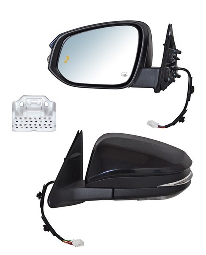 [ELTHL17EL1] ESPEJO TOYOTA HIGHLANDER 17-18 ELECT C/DIRECC C/LUZ INF C/MEM C/SENSOR PUNTO CIEGO 12 PINES IZQ TW