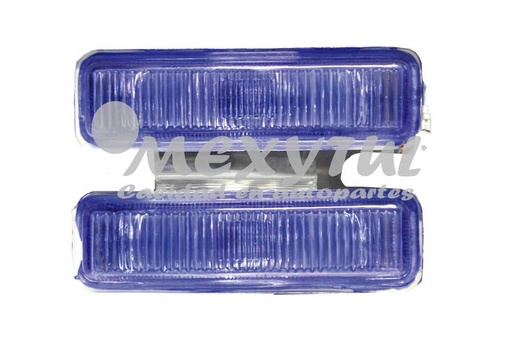 [UNUNIFAATYLR] FARO AUX (NIEBLA) AZUL RECTANGULAR 13.5X4CM P/FOCO H3 C/BASE NEG JGO