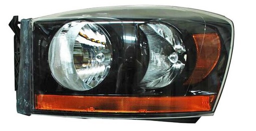 [20-6748-A1-6B] FARO DODGE PICK UP 2006 AL 2008 C/FRANJA AMBAR FONDO NEG IZQ TYC PU
