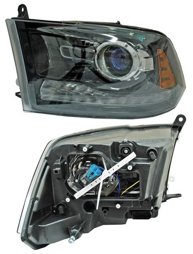 [20-9392-A0-1N] FARO DODGE PICK UP 2013 AL 2015 FONDO NEG C/LUZ DE DIA IZQ TYC PU