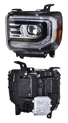 [20-9940-A0-1A] FARO GMC SIERRA 2016 AL 2018 FONDO NEG P/XENON LEDS IZQ TYC