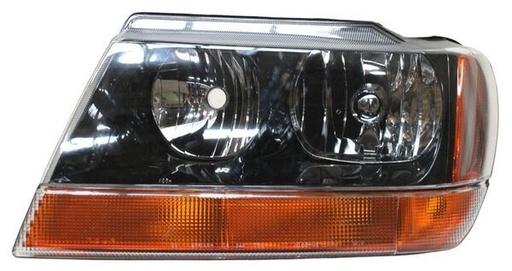 [20-5576-01-1A] FARO JEEP GRAND CHEROKEE 1999 AL 2004 FONDO NEG C/CUARTO AMBAR IZQ TYC