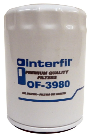 [OF3980] FILTRO ACEITE INTERFIL BUICK CENTURY 2.8L V6 DE 1982 AL 1983 / ELECTRA 4.3L V6 DE 1985 AL 1985 / REGAL 3.1L V6 DE 1989 AL 1993 / CHEVROLET ASTRO VAN 4.3L V6 DE 1985 AL 2001 / BLAZER S10 2.8L V6 DE 1983 AL 1990 / CAVALIER 2.2L L4 DE 1990 AL 1991 / IMPALA 3.8L V6 DE 1981 AL 1984