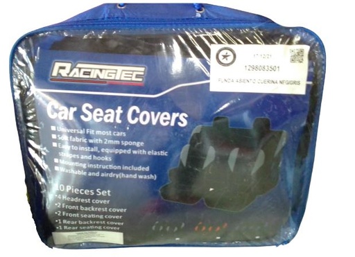 [ILC7065300] FUNDA ASIENTO CUERINA NEG/GRIS