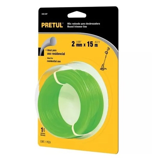 [7506240616986] HILO REDONDO PARA DESBROZADORA 15 M 2MM PRETUL COD. 20023 HIDE-80P