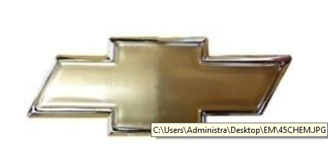 [CHS1016INSLODO] INSIGNIA ORIGINAL PARRILLA LOGO CHEVROLET S10 DE 2015 AL 2017 C/PATAS 25.5X9M 1 PZA COD. 45CHEM