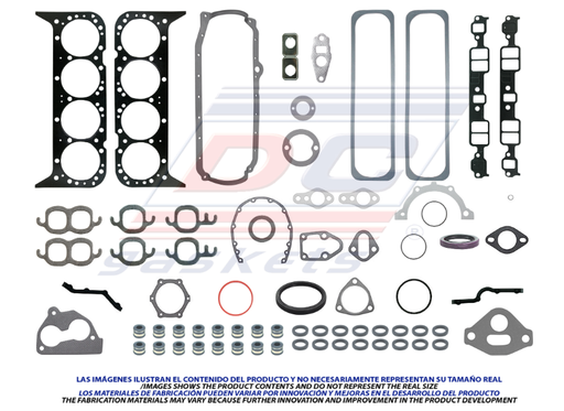 [FS-150-8] JUEGO DE JUNTAS DE MOTOR CHEVROLET PU C1500 DE 1992 AL 1998 / PU C2500 DE 1992 AL 1998 / PU C30 DE 1992 AL 1998 / CAPRICE DE 1991 AL 1998 / MALIBU DE 1991 AL 1998 / MONTECARLO DE 1991 AL 1998 / SUBURBAN DE 1991 AL 1998 / PU DE 1992 AL 1998 V8 5.7 DC COD. FS-150-8(114766)